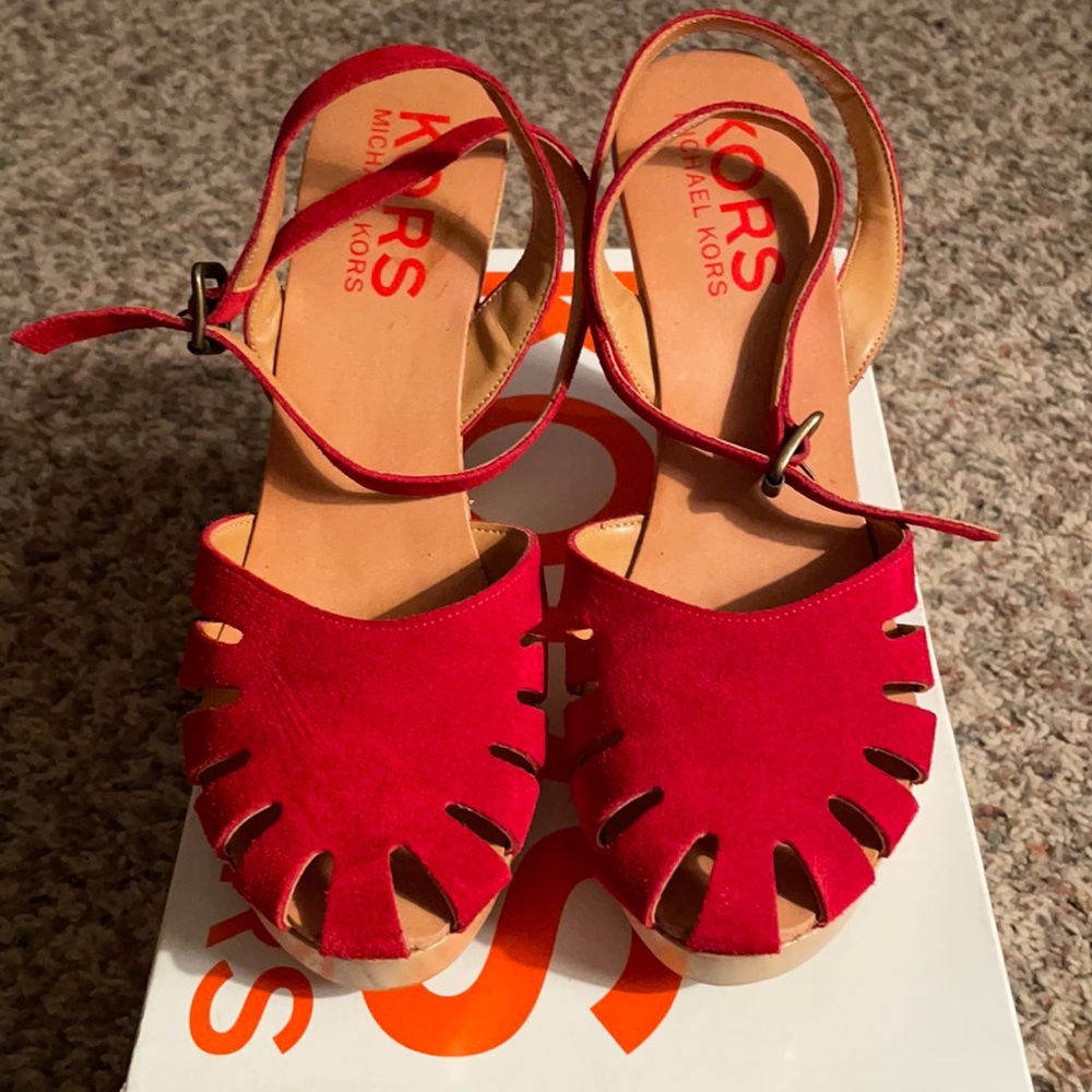 Kors Michael Kors red suede shoes